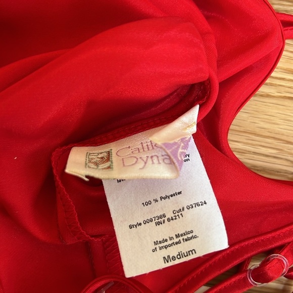 New! California Dynasty red medium cowl sleepwear slip dress. - Picture 9 of 9